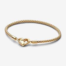 Pandora Moments Studded Chain Bracelet 14k Gold Platted 18"