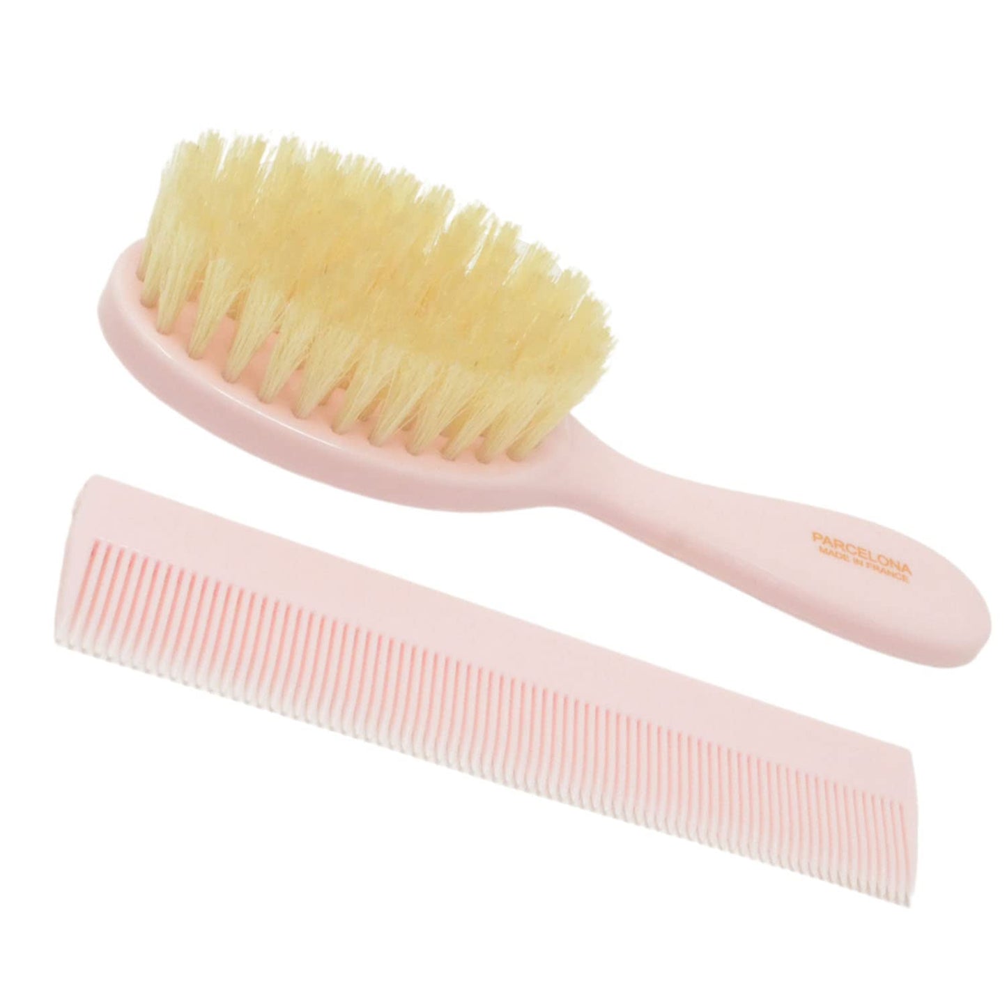 Parcelona French Grooming Combo 6” Celluloid Baby Brush and Comb for Toddlers