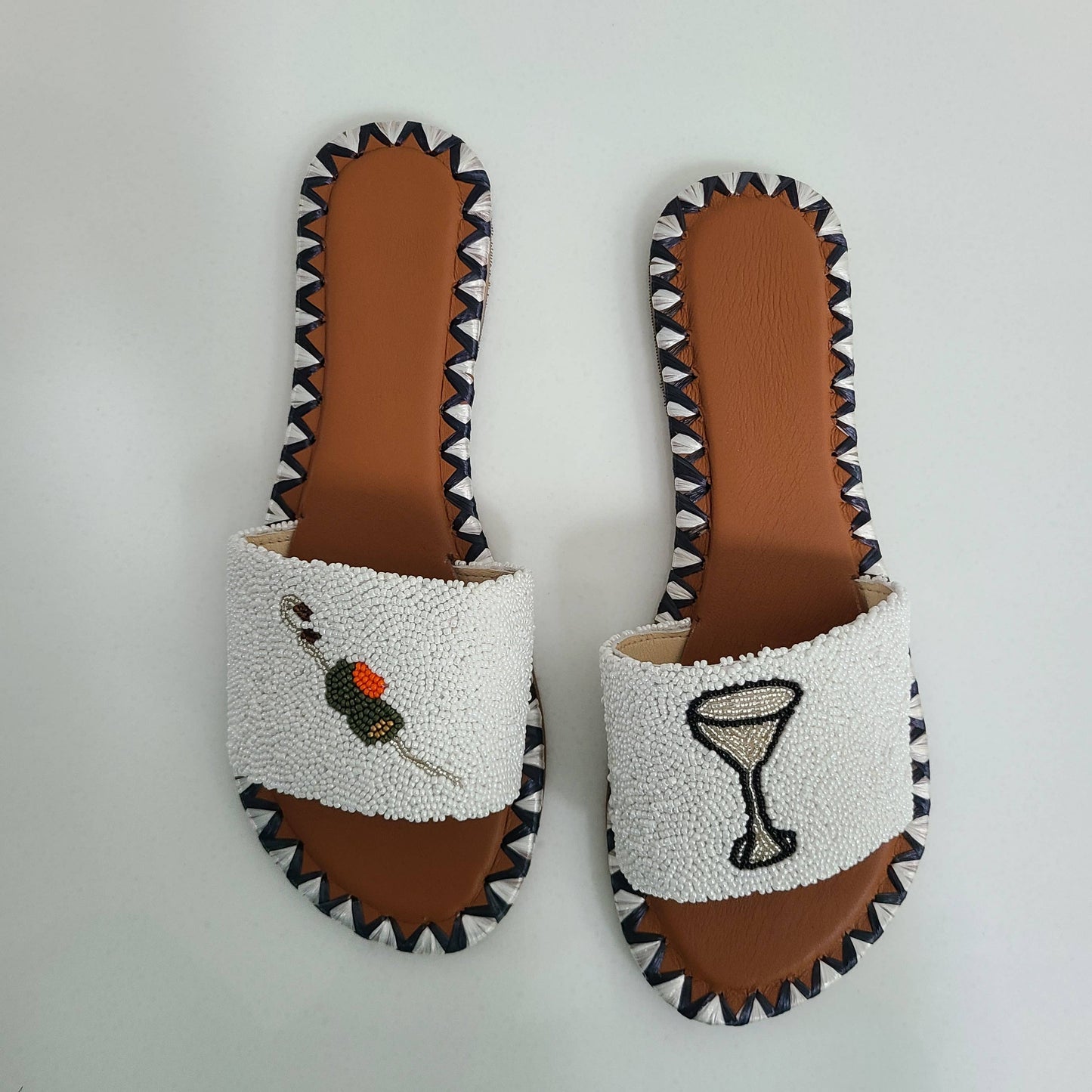Martini Hand Beaded Slides