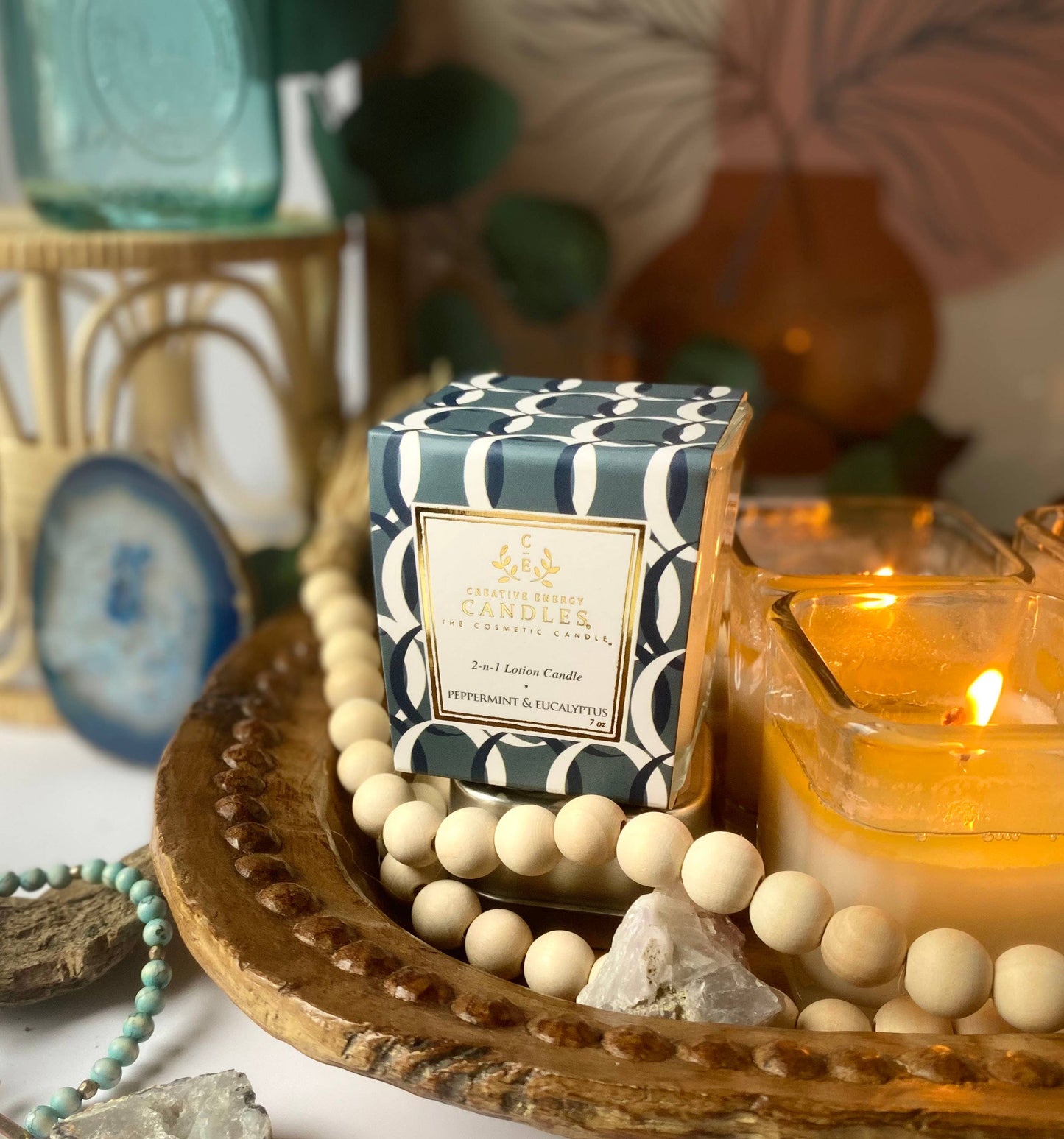 Peppermint & Eucalyptus: 2-in-1 Soy Lotion Candle