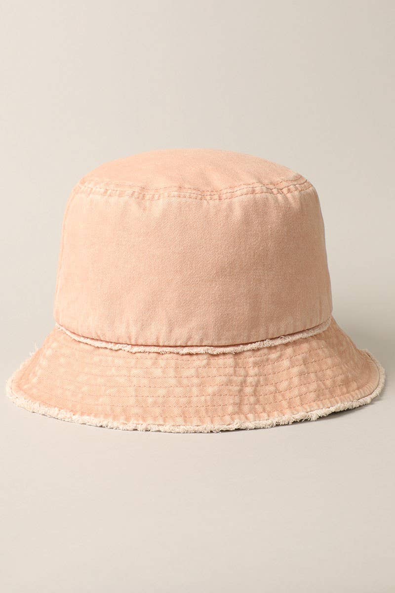 Frayed Canvas Cotton Denim Bucket Hat