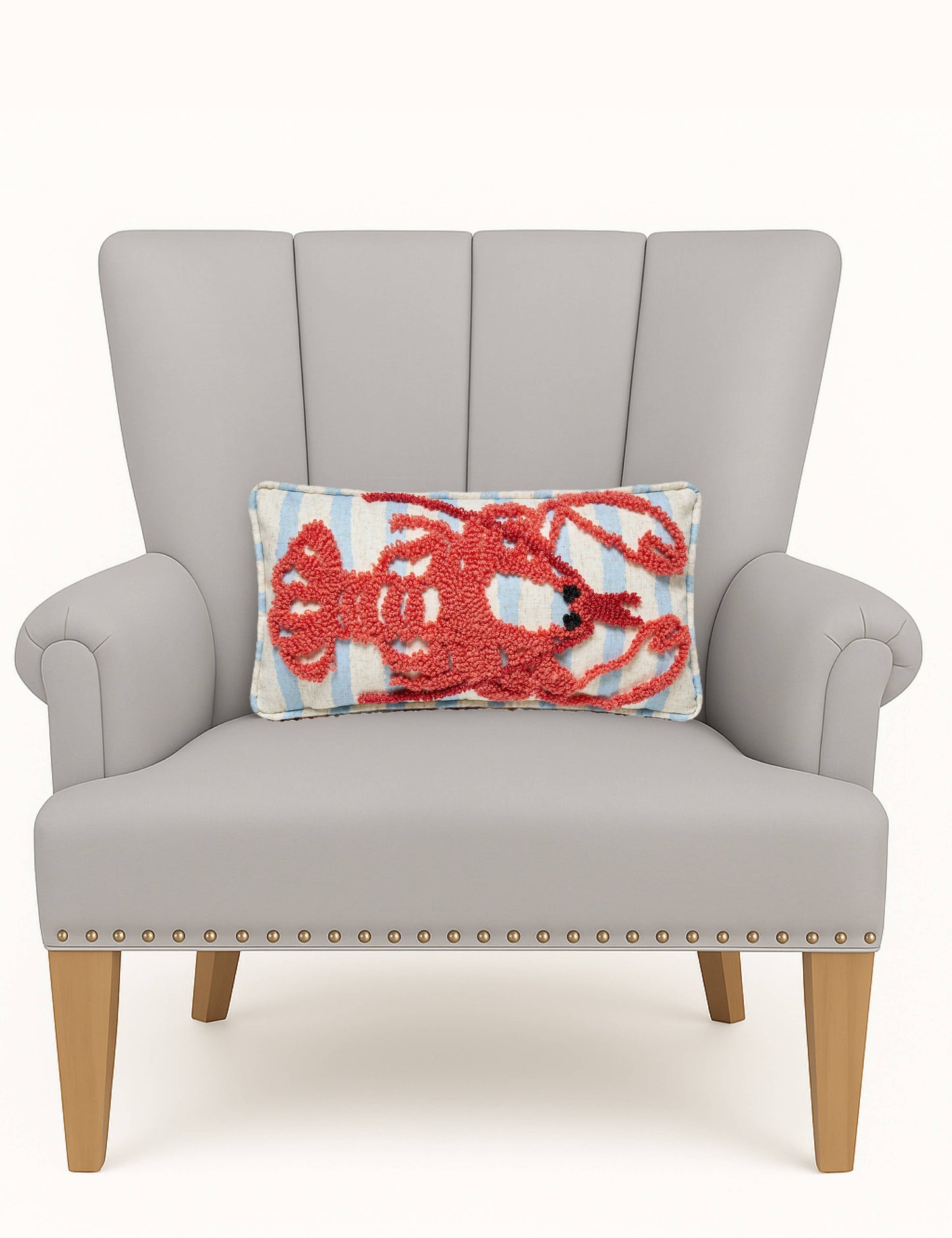 Coastal Lobster Tufted Hook Pillow