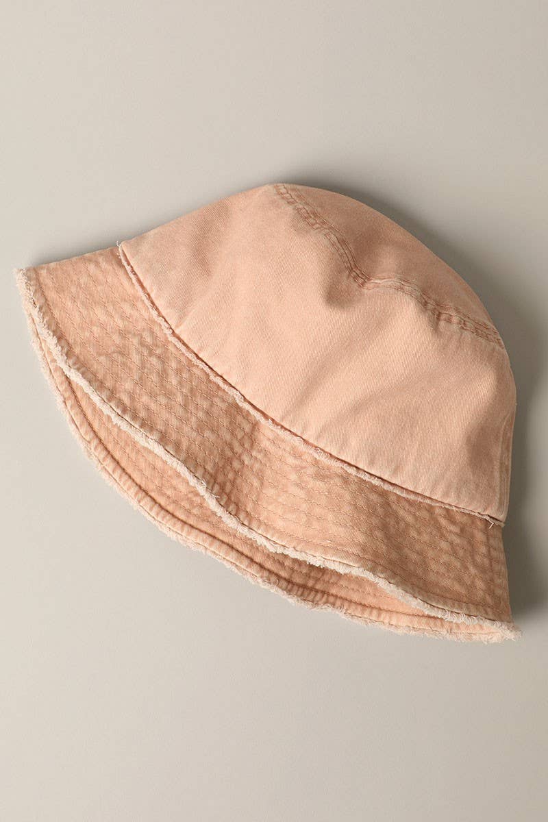 Frayed Canvas Cotton Denim Bucket Hat