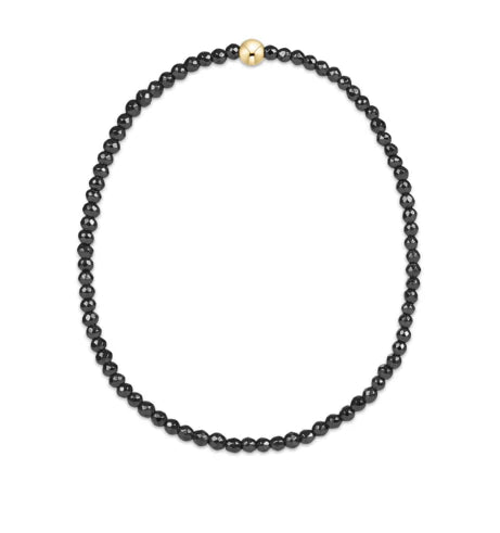 Faceted Hematite 2mm Bead Bracelet - Extends