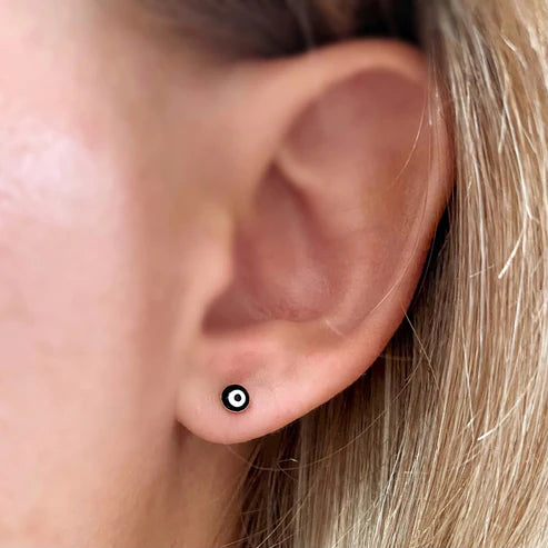 18k Gold Filled Tiny Evil Eye Stud Earrings