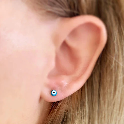 18k Gold Filled Tiny Evil Eye Stud Earrings