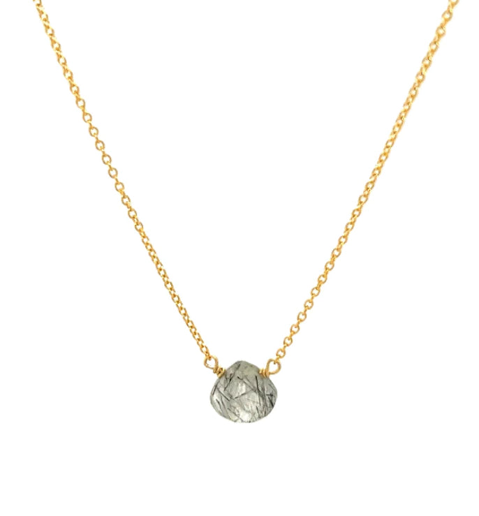 Semi Precious Rutilated Stone Necklace