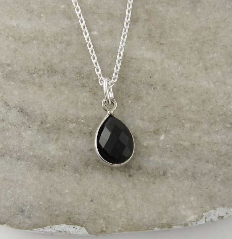 Semi Precious Black Agate Stone Necklace