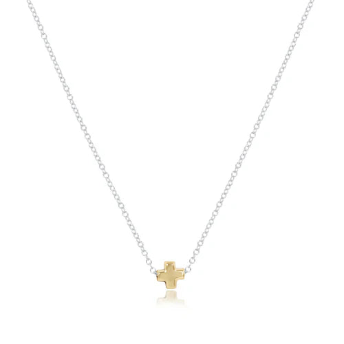 16" necklace gold - signature cross small