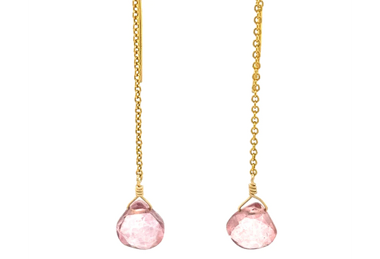 Rose Quartz Threader earrings
