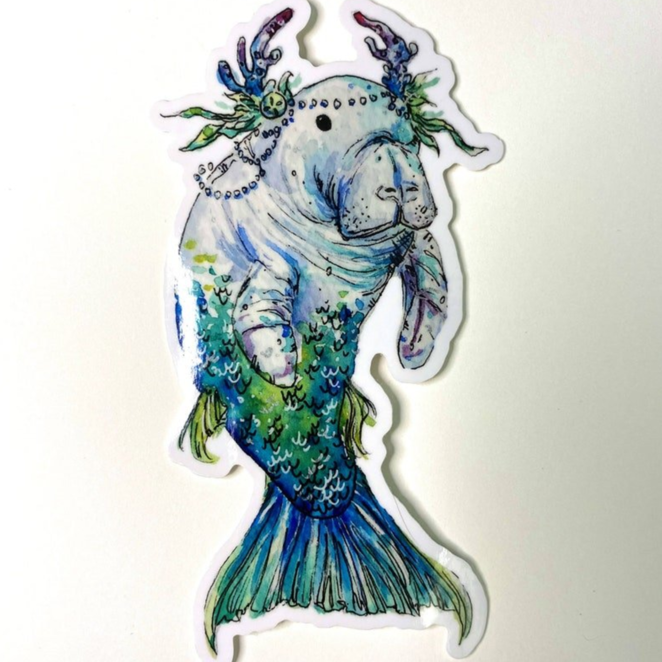 Aquabun Manatee Mermaid Sticker