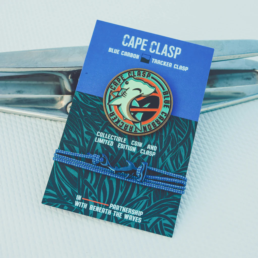 Hammerhead Tracker Clasp Bracelet - Blue Coated Stainless