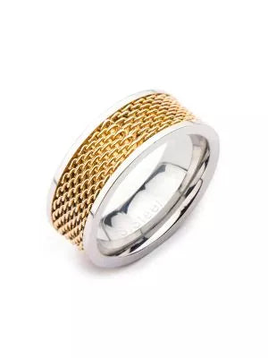 Twotone mesh mens Ring
