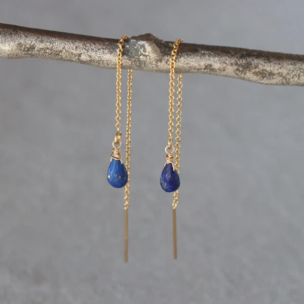 Rose Quartz Threader earrings