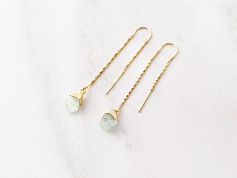 Rose Quartz Threader earrings