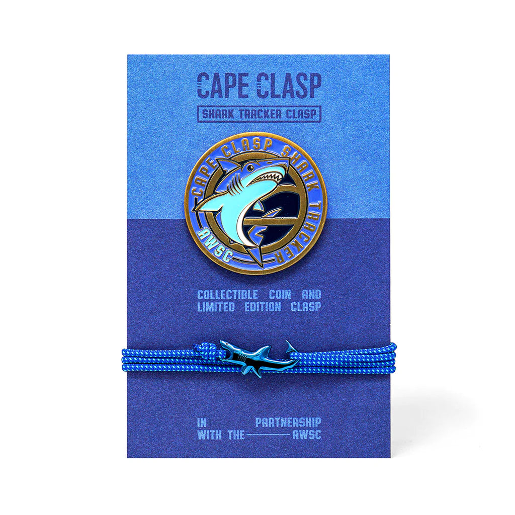 Shark Tracker Clasp - Blue Coated Stainless