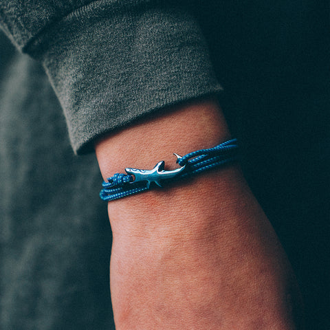 Shark Tracker Clasp - Blue Coated Stainless