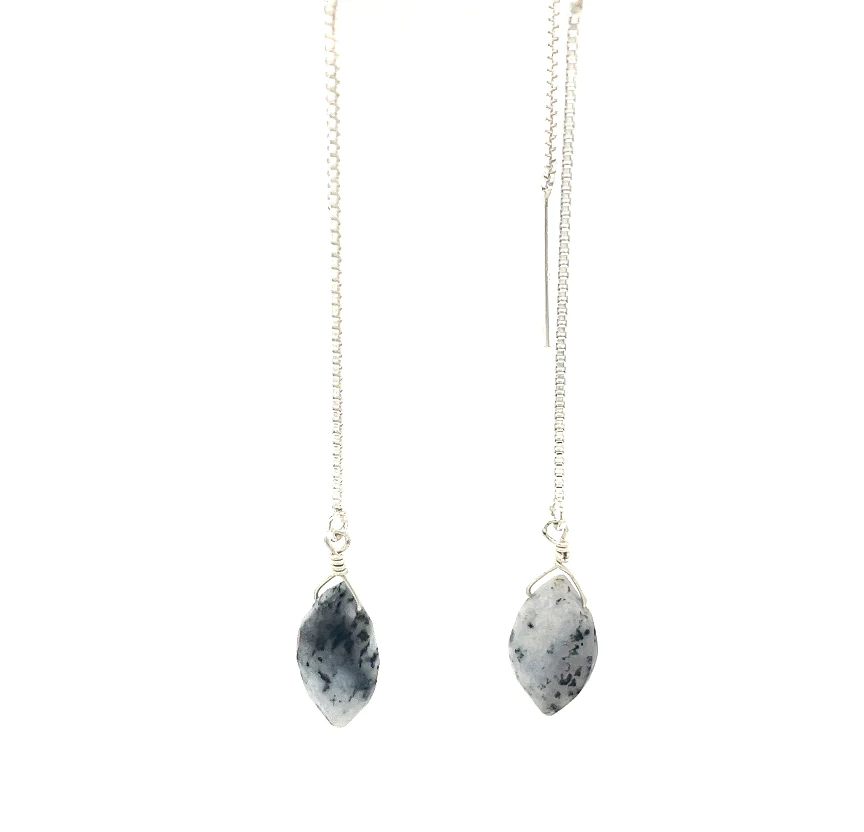 Rose Quartz Threader earrings
